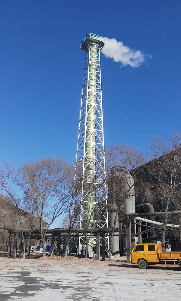 張家口礬山磷礦項目（口徑DN1500mm，高度45m玻璃鋼塔架式煙囪）